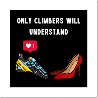 Climbing-Shoe vs. High-Heels Posters and Art